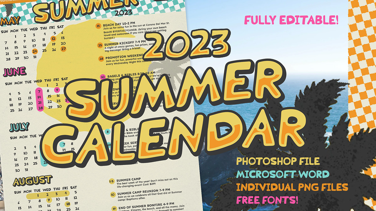 2023 Surf and Skate Summer Calendar 2023 Surf and Skate Summer Calendar